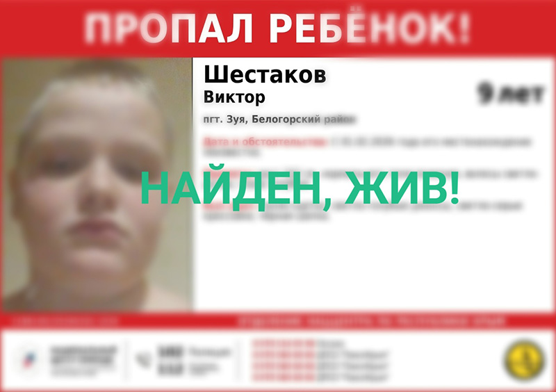 Пропавший в Белогорском районе Крыма 9-летний мальчик найден