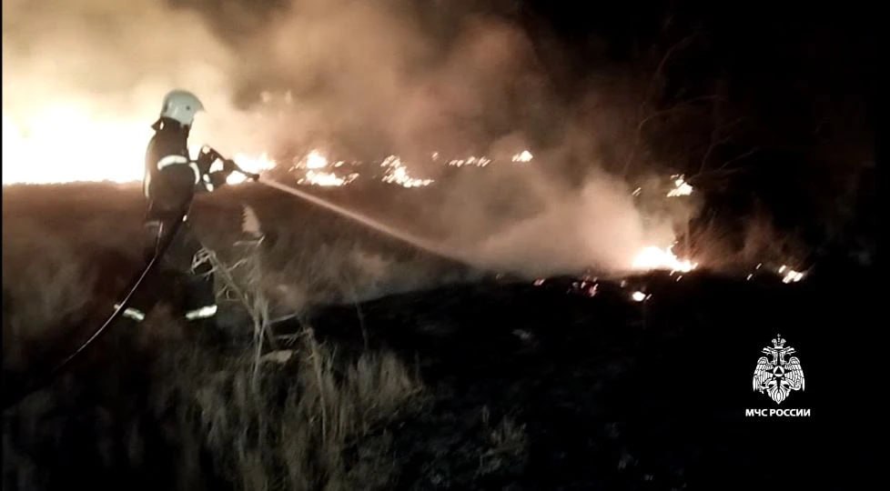 В Крыму ликвидировали возгорание камыша