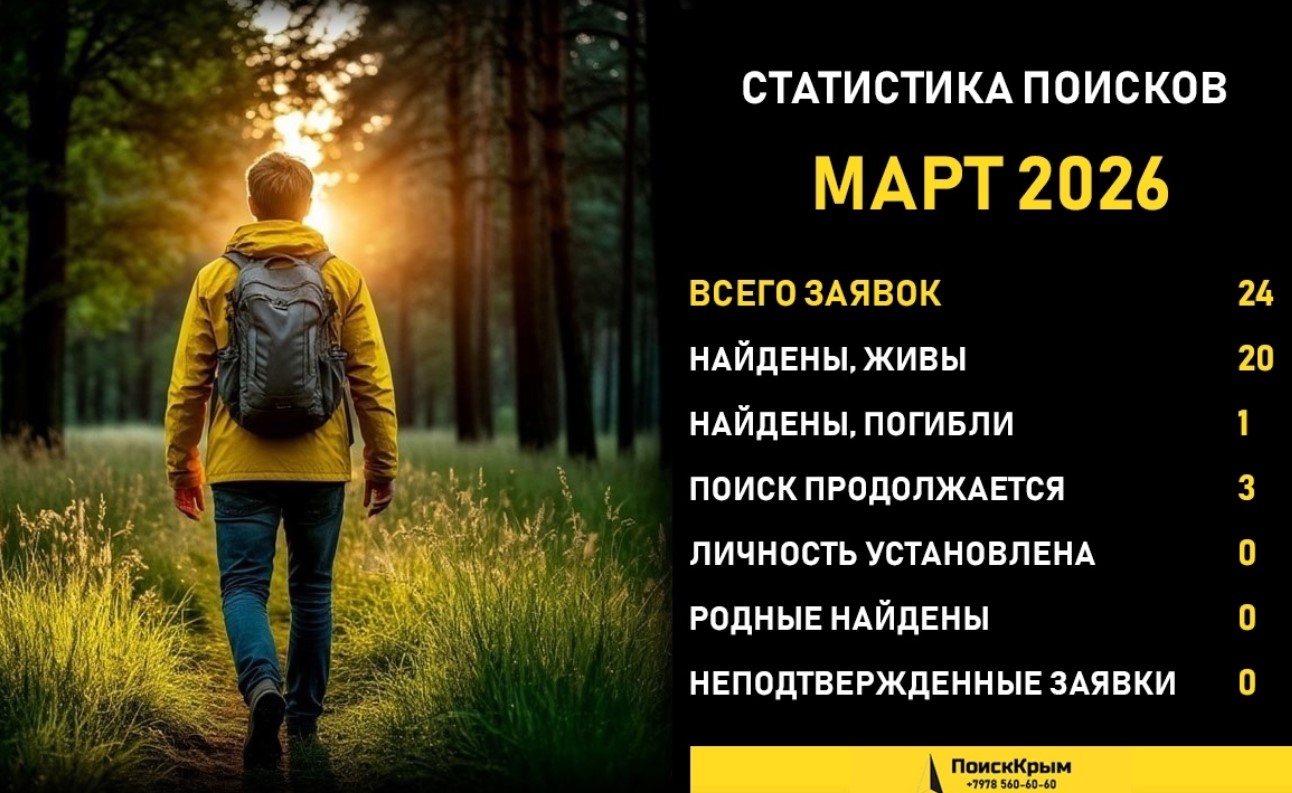 20 пропавших в Крыму и Севастополе человек нашли живыми в марте
